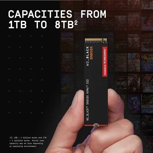 The WD_BLACK SN850X 1TB NVMe SSD - M.2 2280, Up to compared in context