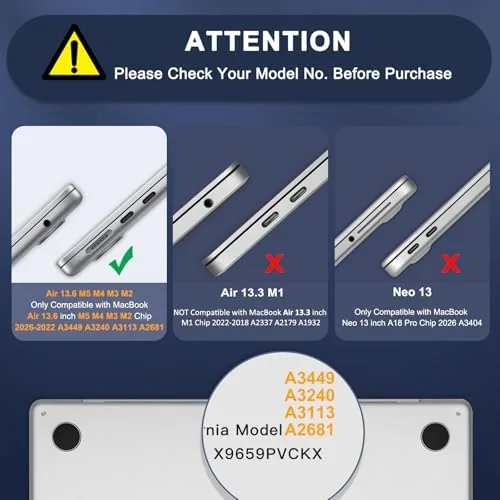 Close look at the MOSISO Compatible with MacBook Air 13 inch Case M5 M4 build quality