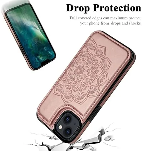 The MMHUO for iPhone 14 Case with Card Holder, Flower Magnetic compared in context