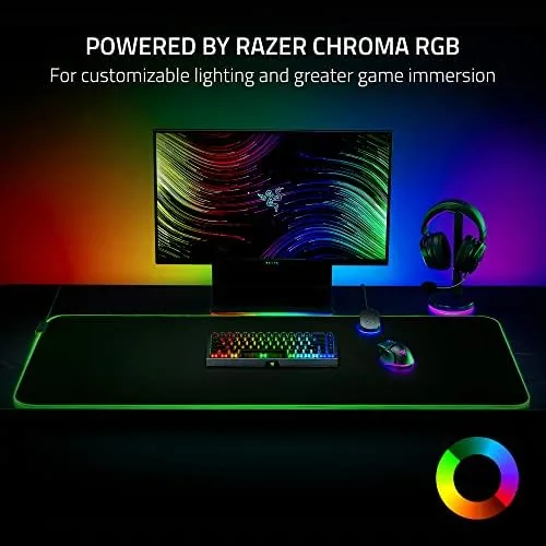 Goliathus Chroma 3XL next to a standard XL cloth mouse pad