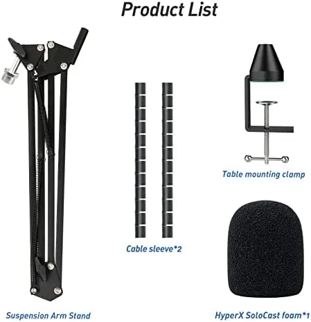 The SoloCast Boom Arm, Microphone Stand for HyperX SoloCast 2 with compared in context