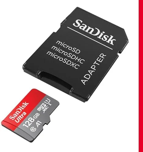 SanDisk Ultra microSD card being inserted into a full size SD adapter