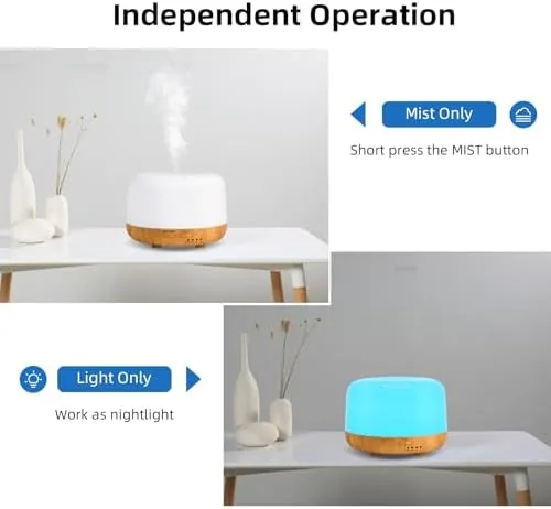 Close look at the SPLITSKY 300ml Essential Oil Diffuser with Remote and 7-Color LED build quality