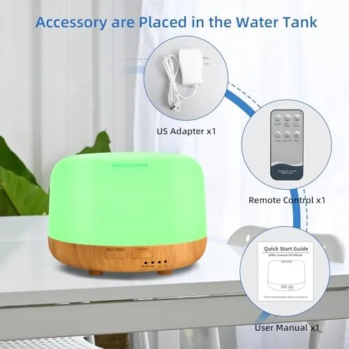 Another view of the SPLITSKY 300ml Essential Oil Diffuser with Remote and 7-Color LED
