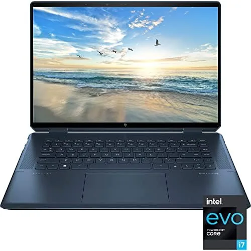Close up of the Spectre x360 16 Thunderbolt ports and edge design