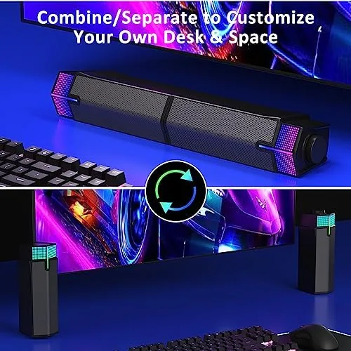 Close look at the Jeecoo M20 Bluetooth Computer Speakers for PC Desktop Monitor, Gaming build quality
