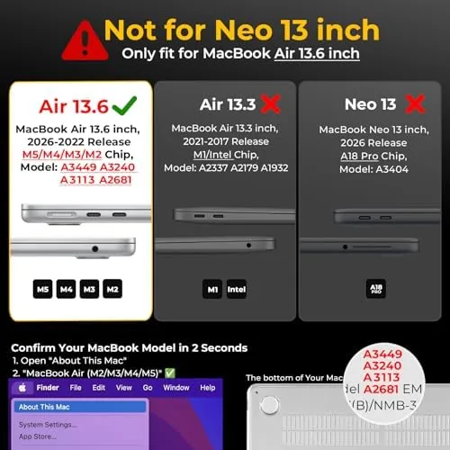 Close look at the EooCoo for MacBook Air 13 inch Case M5/M4/M3/M2 2026-2022, Crystal build quality
