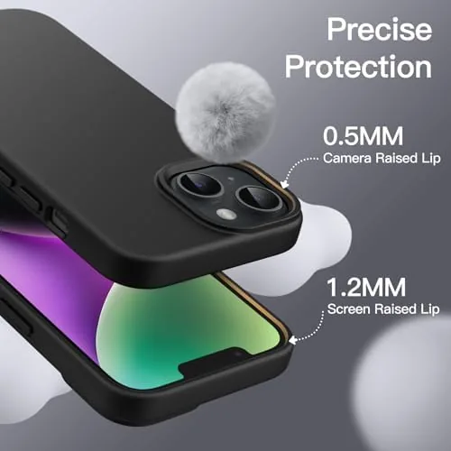 Another view of the JETech Silicone Case for iPhone 14, Black | Silky Soft