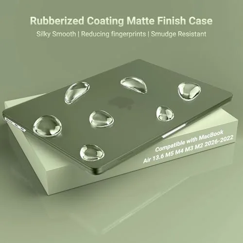 Detail shot of the MOSISO Compatible with MacBook Air 13 inch Case M5 2026 features