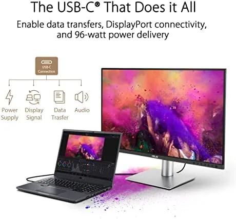 Another view of the ASUS ProArt PA329CRV 32 Inch 4K DCI-P3 USB-C Professional Monitor