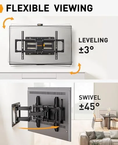 Three TV mount styles compared on a test wall