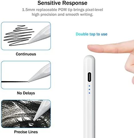 Close look at the Stylus Pen for iPad 2026-2018 with Faster Charge,Tilt Sensor Pencil build quality