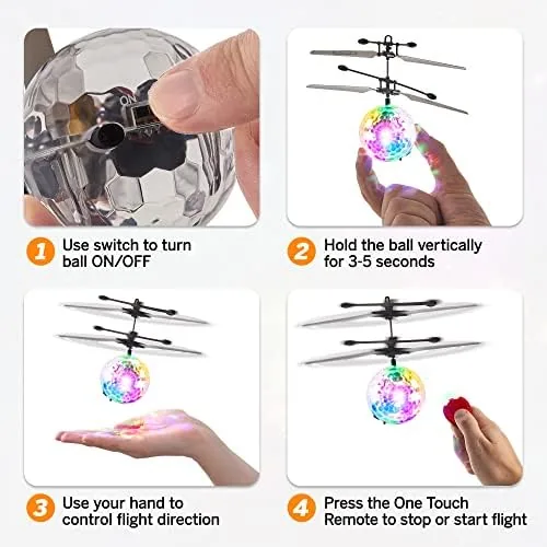 Child holding the hand controller with the orb hovering ahead