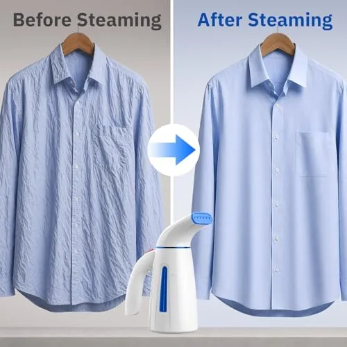 Another view of the OGHom Steamer for Clothes, Handheld Clothing Steamer for Garment, 240ml