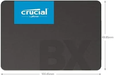 Crucial BX500 installed in a laptop drive bay