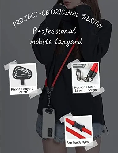 The Cell Phone Lanyard ×1, Tether Tab ×2, Universal Adjustable Phone in real use