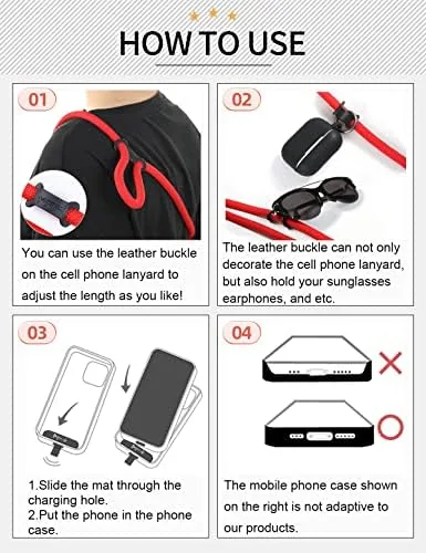 The Cell Phone Lanyard ×1, Tether Tab ×2, Universal Adjustable Phone compared in context
