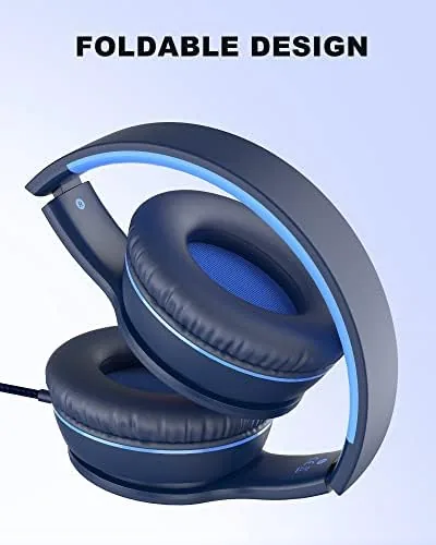 The ELECDER i45 Kids Headphones Wired, On-Ear Headphones for School, Grey&Blue in real use