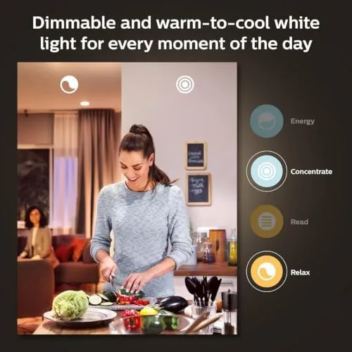 The Philips Hue BR30 LED Smart Light Bulbs 2-Pack, Flicker-Free 85W in real use