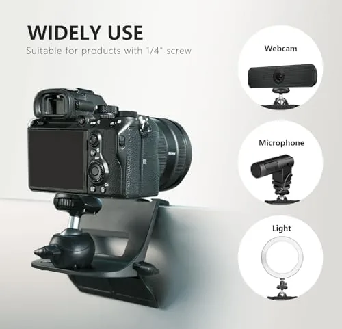 The Monitor Top Camera Mount, Webcam Clamp for Flat Screens, 1/4" in real use