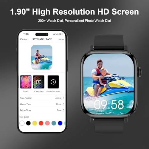 Detail shot of the Smart Watch for Men - 1.90" HD Touch Screen Smartwatch features