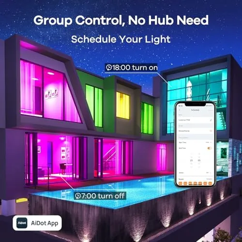 Three smart bulbs side by side comparing their app screens