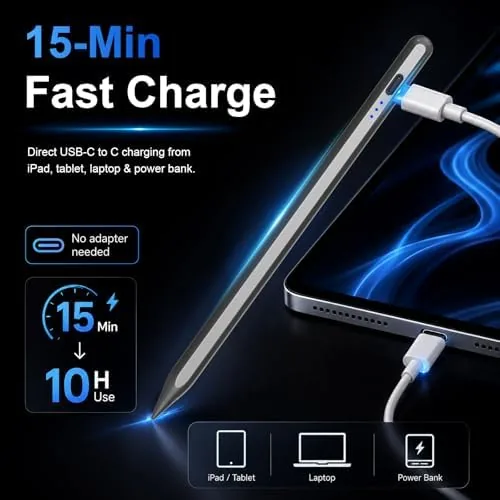 Close look at the Stylus Pen for Apple iPad 2018-2026 for Note-Taking Drawing Black build quality