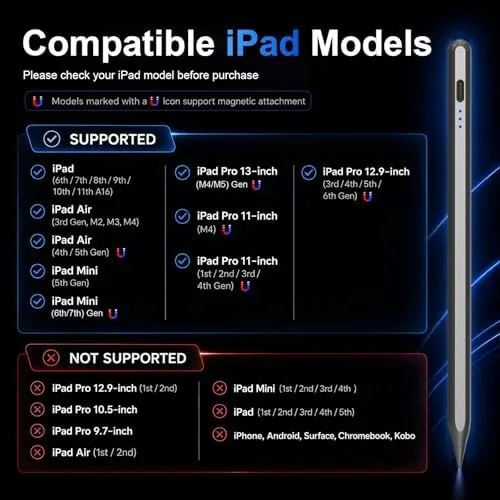 The Stylus Pen for Apple iPad 2018-2026 for Note-Taking Drawing Black in real use