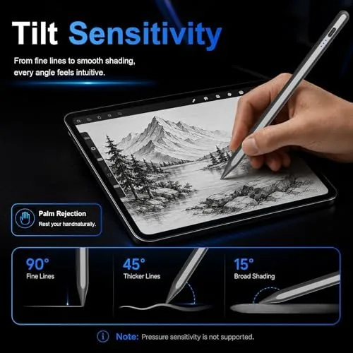 Another view of the Stylus Pen for Apple iPad 2018-2026 for Note-Taking Drawing Black