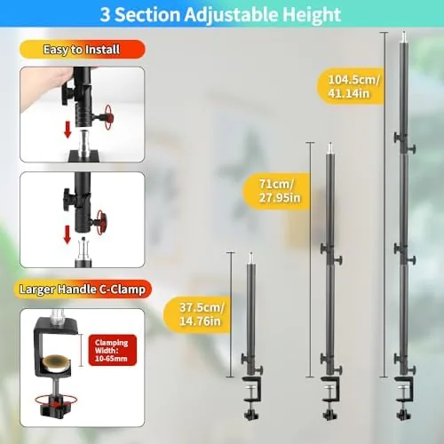 The Heavy Duty Overhead Camera Desk Mount Stand 14.5"-41" with 1/4" compared in context