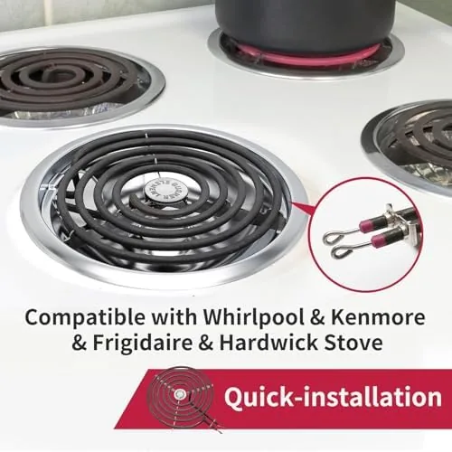 Close up of the silver drip pan seated in the range cooktop