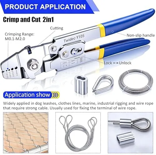 Close look at the Twidec/Wire Rope Crimping Tool Up To 2.2mm Swaging Tool With build quality