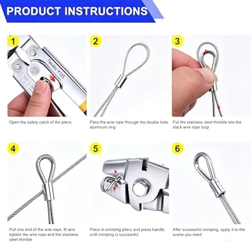 Another view of the Twidec/Wire Rope Crimping Tool Up To 2.2mm Swaging Tool With