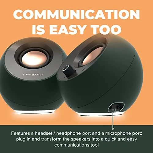 The Creative Pebble Pro (Dark Green) Minimalist 2.0 USB-C Computer Speakers compared in context