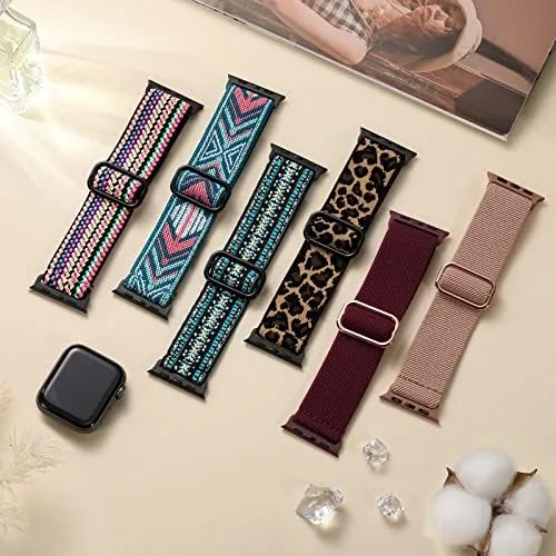 The Maledan 10-Pack Stretchy Nylon Solo Loop for Apple Watch Bands in real use