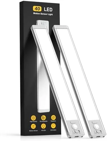 The two MCGOR under cabinet lights mounted beneath kitchen cabinets