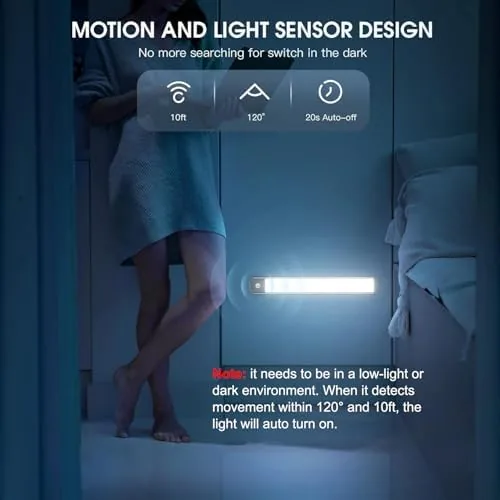 The stairwell lit by the motion sensor light as a person reaches the top step