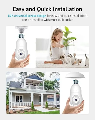 Close look at the LaView 4MP Bulb Security Camera 2.4GHz,360° 2K Security Cameras Wireless build quality