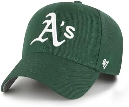 The 47 MLB MVP adjustable hat shown front on with the logo embroidery