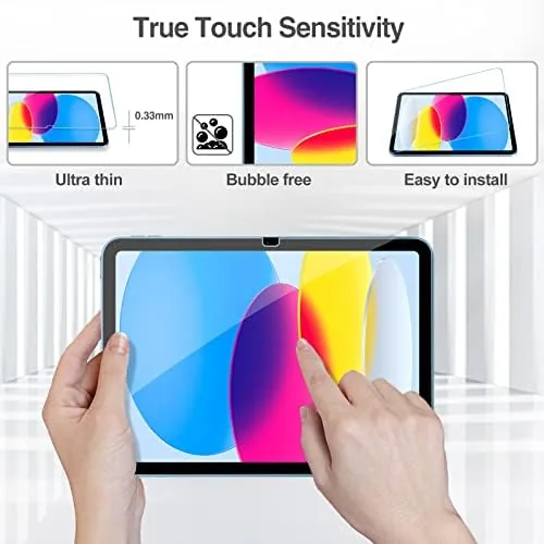 Installed protector on an iPad showing a bright sharp display