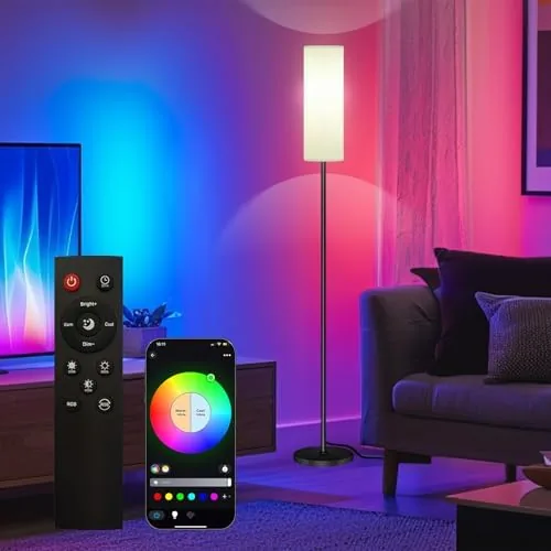 Qaubauyt Smart LED Floor Lamp Review: App Control, RGB Color, and a Tall Modern Profile