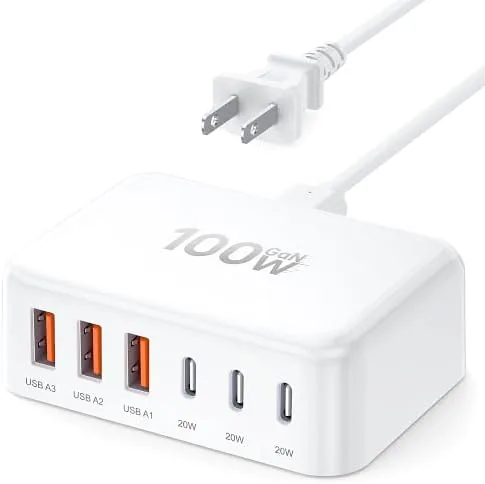 USB C Charger Block, GaN Fast USB Charging Station Hub with 100W Max 6-Port Review: Tested and Rated