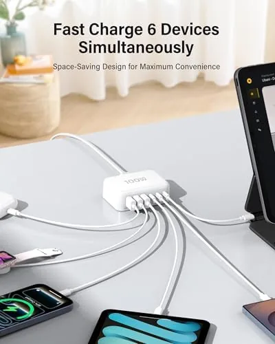 The USB C Charger Block, GaN Fast USB Charging Station Hub in real use