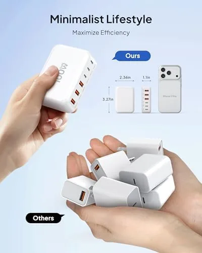 The USB C Charger Block, GaN Fast USB Charging Station Hub compared in context
