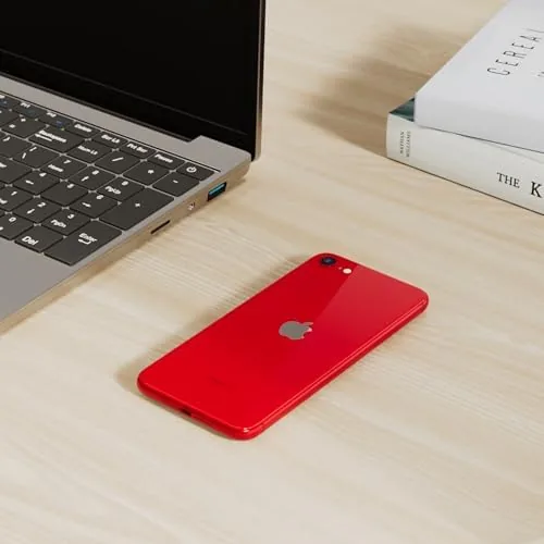 Close look at the Apple iPhone SE 3rd Gen, 64GB, Red - Locked to AT&T (Renewed) build quality