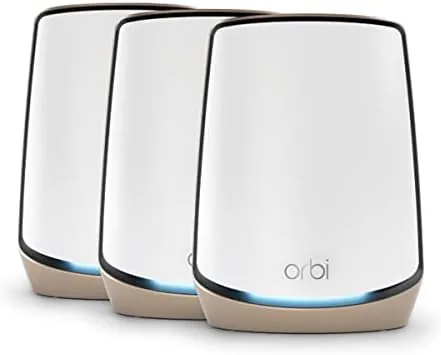 NETGEAR Orbi router and satellite units side by side
