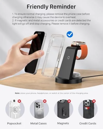 The station on a desk corner with the phone removed to show the clean empty dock