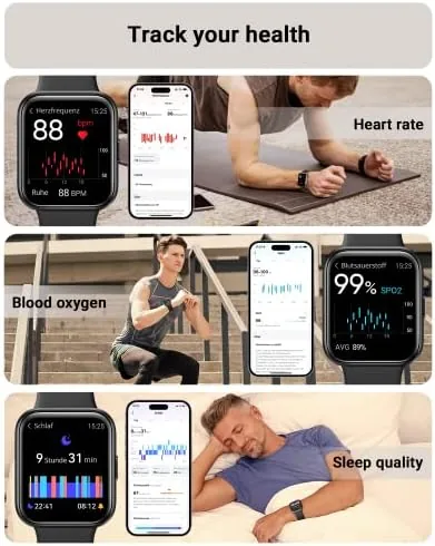 Comparison table view of the Tensky watch beside other wearables