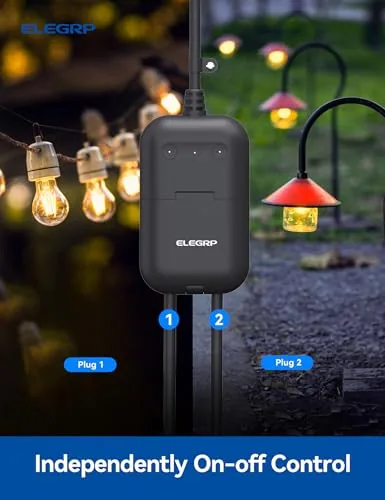The ELEGRP PQR20 Outdoor Smart Plug Waterproof IP66, WiFi Plug with compared in context