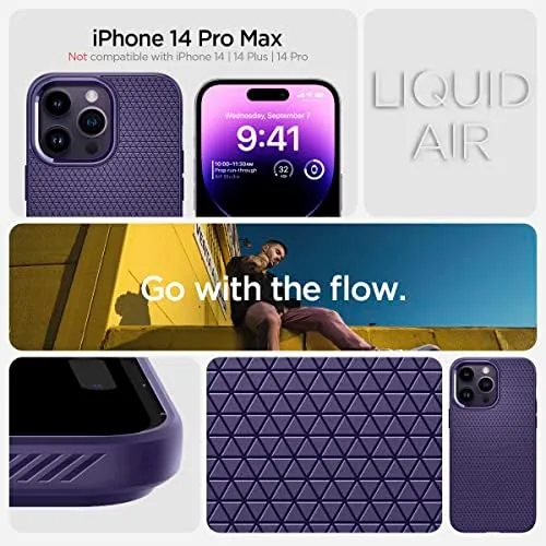 Close look at the Spigen Liquid Air Designed for iPhone 14 Pro Max Case build quality